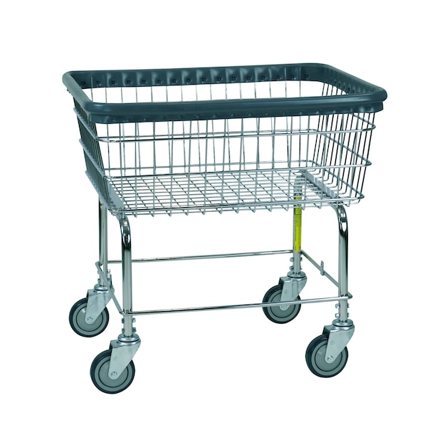 R&B Wire Products Economy Rolling Wire Laundry Cart, 2.5 Bushel, Chrome 96CBC - main